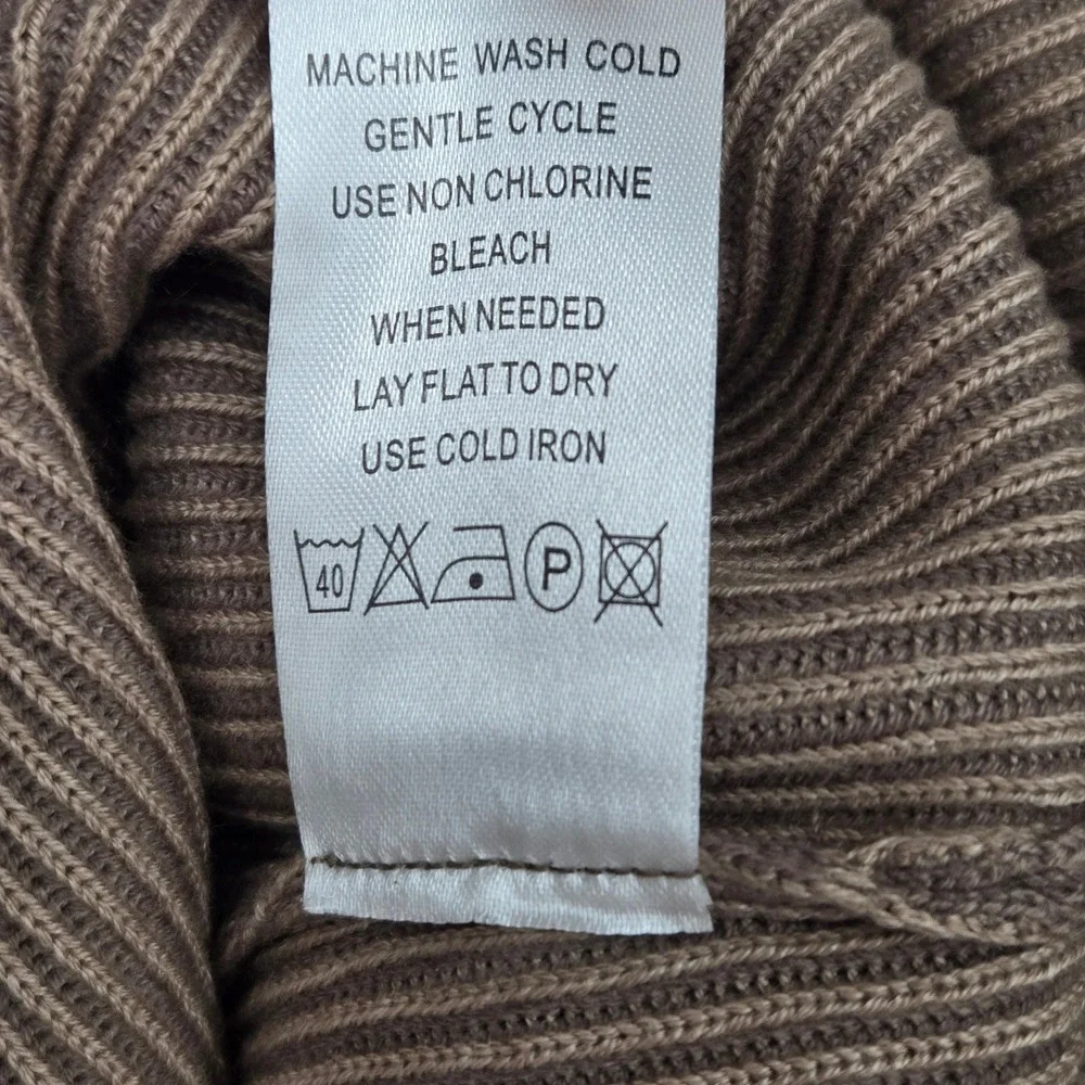NWT Luchiano Visconti Mens S Taupe Brown Knit Sweater 1/4 Zip Quiet Luxury